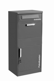 Staande brievenbus met pakketvak en apart brievenvak h-112cm antraciet coating nr 9046