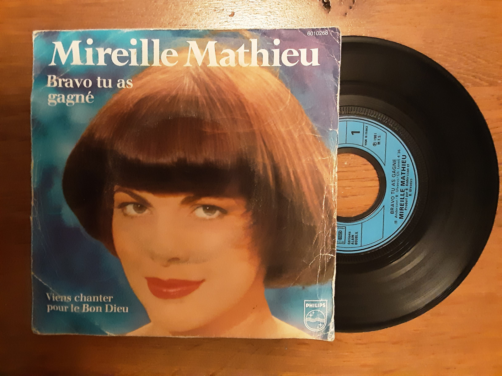 Mireille Mathieu met Bravo tu as gagne 1981 Single nr S20245996