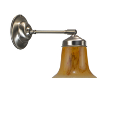 Wandlamp mat nikkel wandpijpje met klokkap 14 donker marmer nr 7Wp-311.20