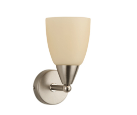 Wandlamp wandstraler up/down mat nikkel mat champagne kapje Glaasje 9,5 nr 7Ws-0.59