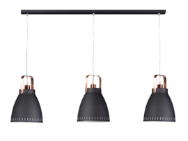 Hanglamp Acate 3L dia 26,5cm zwart/Koper nr 05-HL4243-0530