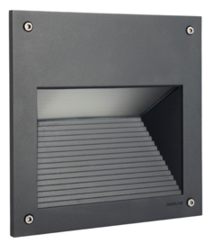 Buitenlamp wand inbouwspot antraciet LED 9W 5jr garantie nr 501930