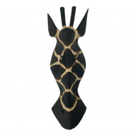 Wandmasker giraffe gebrand hout 50cm handgemaakt op Bali nr 7226