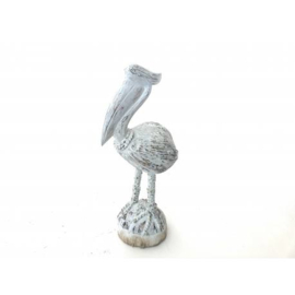 vogel handgemaakt kokosnoot in white wash h53cm nr 3274
