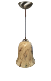 Katoensnoer pendel 150cm met klokkap R licht marmer 20cm nr 7Kr1-521.60R