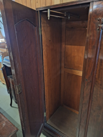 Antieke Engelse mahonie linnenkast 2-deurs origineel interieur 1910 nr K202413