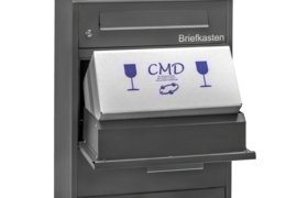 Staande brievenbus met pakketvak en apart brievenvak h-112cm antraciet coating nr 9046