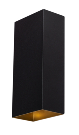 Wandlamp serie David zwart goudkleur met 2x GU10 fitting h24,3cm nr 05-WL1330-01