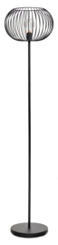 Vloerlamp Wire bol 40x26cm zwart h-185cm E27 nr 05-HL8329-30
