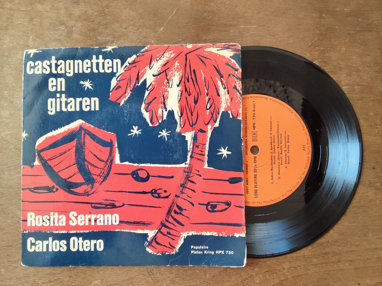 Rosita Serrano Carlos Otero met Castagnetten en gitaren 1963 Single nr S20256751