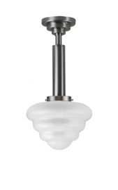 Pendel buis 25/50 h-50cm mat nikkel met glazen bol Michelin opaal 7B-6430.00