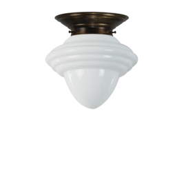 Plafonniere midden bruin opaal oliepot bol M. nr 2P2-250.00
