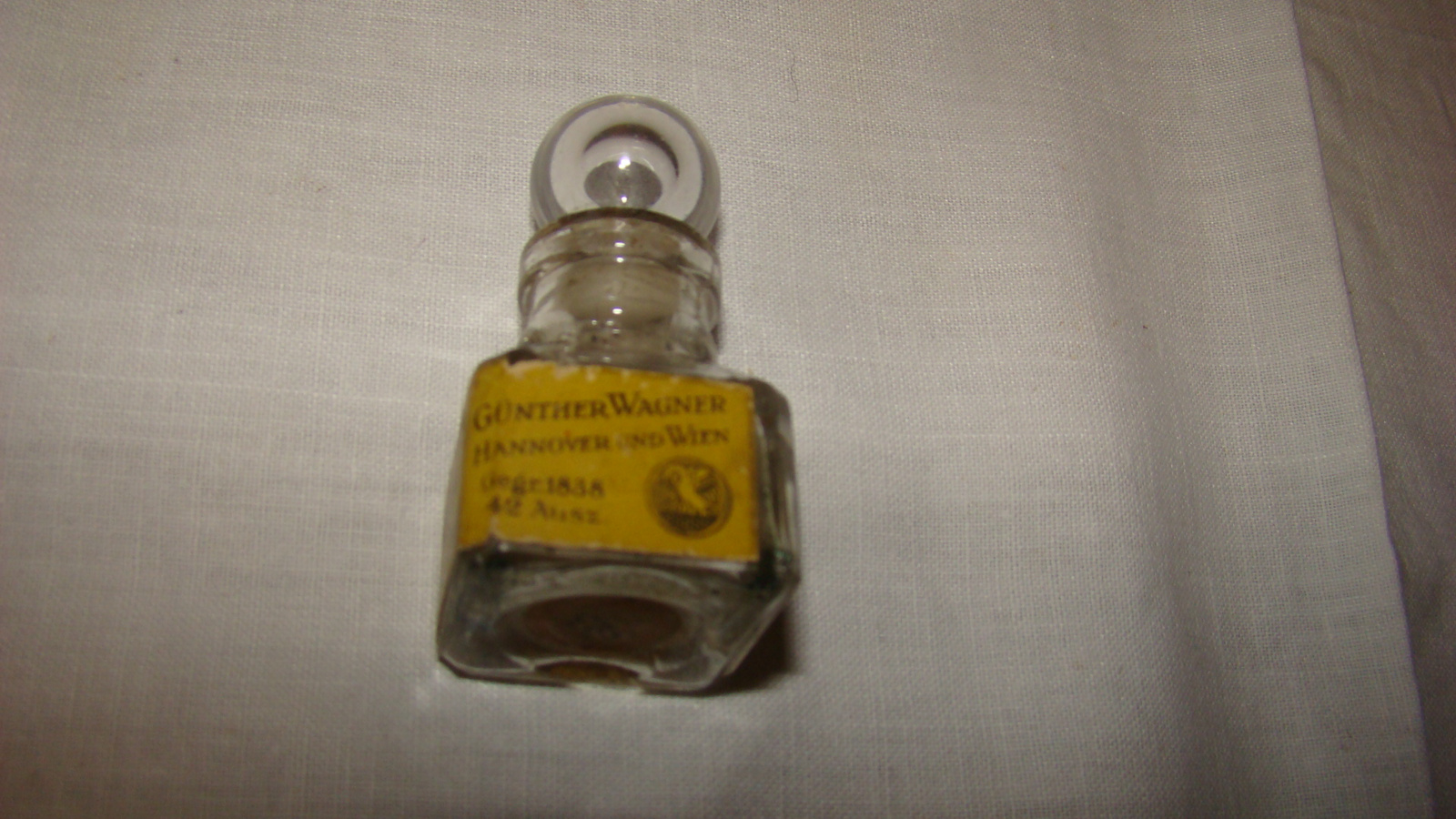 Vierkant  oud inktpotje feinste unverwaschbare  Pelikan kobaltblau.