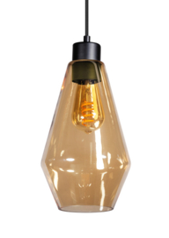 Hanglamp balk zwart Origin 8-lichts 2xrij van vier L-160cm snoer 2mtr glas keuze nr 05-HL4299-30