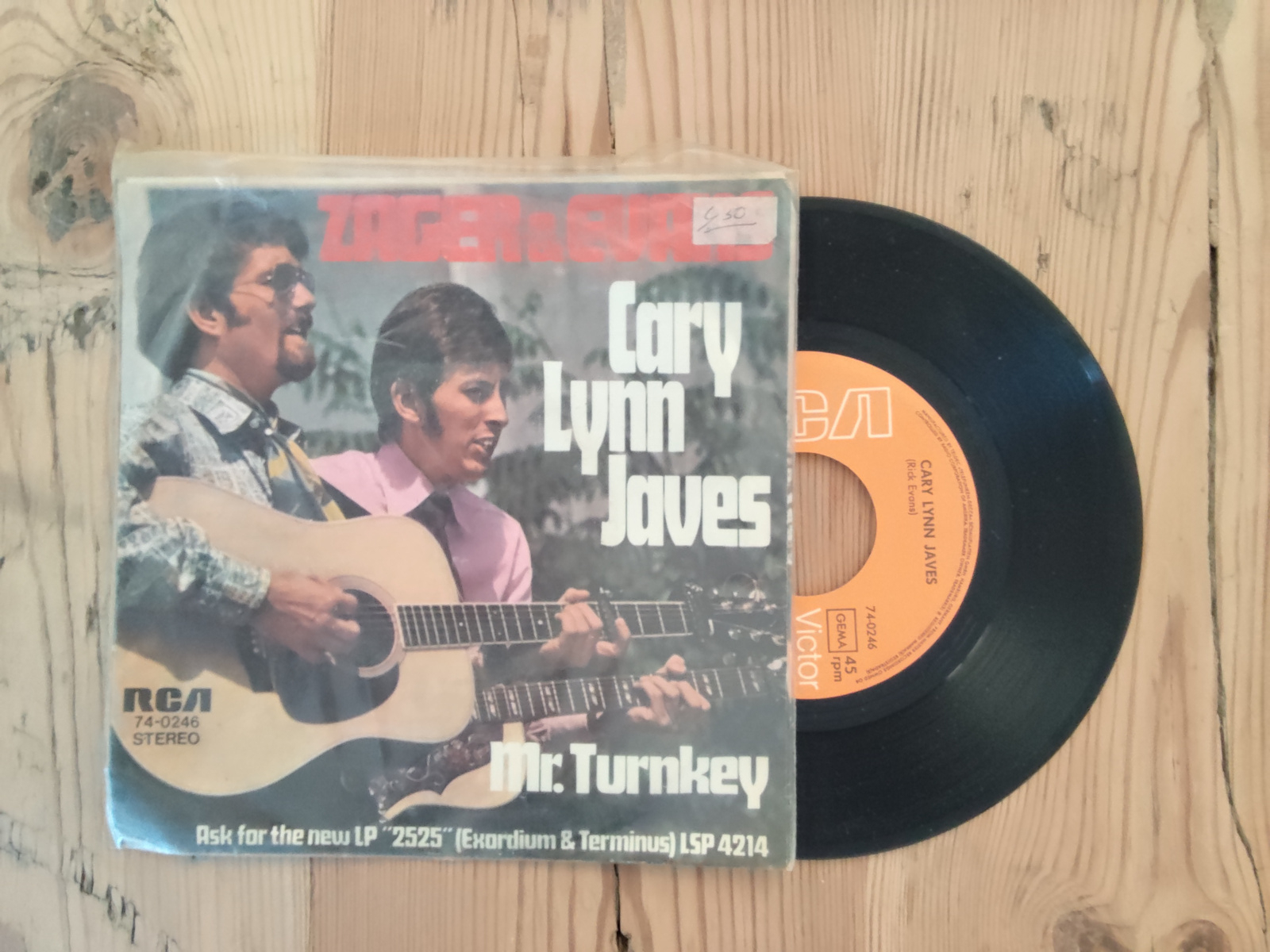 Zanger & Evans met Cary Lynn Javes 1969 Single nr S20256395