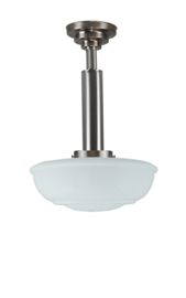 Pendel buis 25/50 h-47cm mat nikkel met glazen bol Pluto opaal 7B-577.00