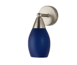 Wandlamp wandstraler up/down mat nikkel retro blauw kapje Kelkje 8,6 nr 7Ws-950.33