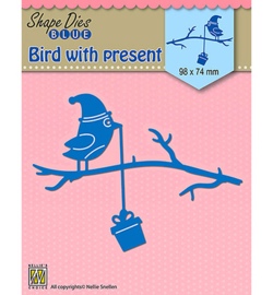 Shape Dies Blue Bird with present 98x74mm