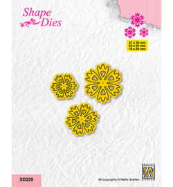 Shape dies, Set of 3 Flowers-8