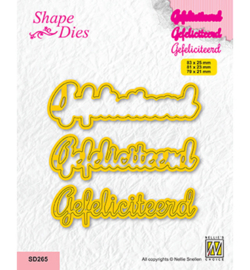 Shape dies, Dutch texts, Gefeliciteerd