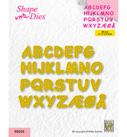 Shape dies, Stitched alphabet