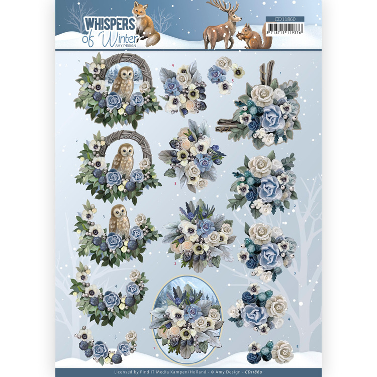 3D Knipvel - Amy Design - Whispers of Winter - Flower Arrangement - CD11860