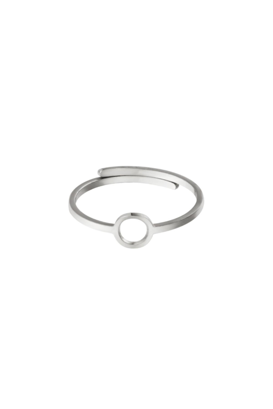 Ring- Open Circle 'zilver' verstelbaar