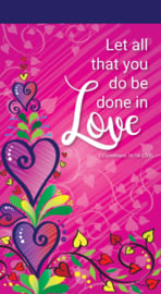Small Kladblok - Jotter Pads - J118 - Let all that you do be done in love ISBN:5060427975171
