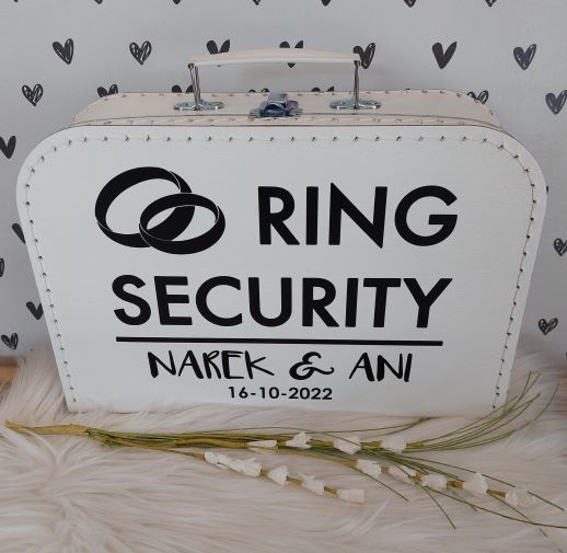 Ring Security koffertje - Koffertje Ring Beveiliger bruiloft ( met naam)