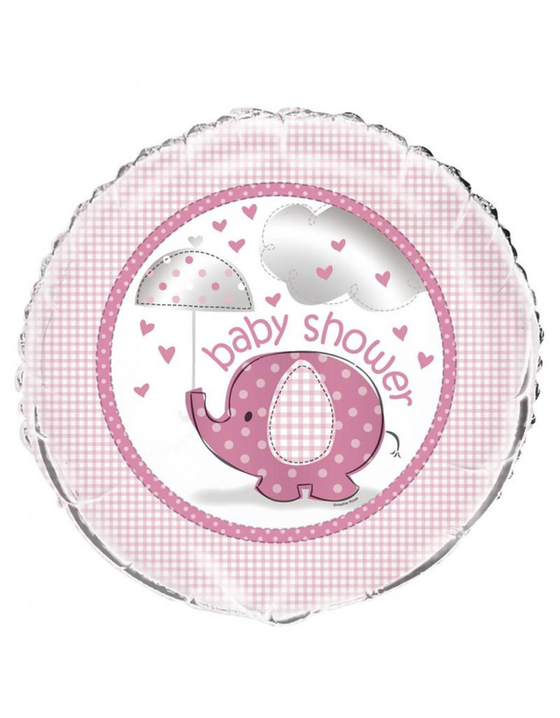 Babyshower folieballon olifant roze
