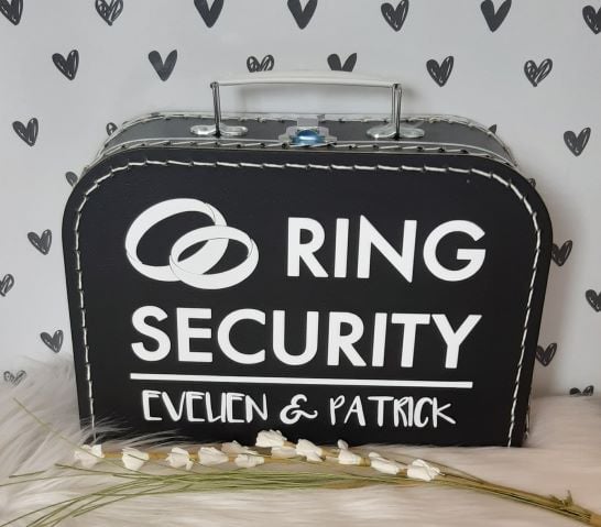 Ring Security koffertje - Met namen bruidspaar