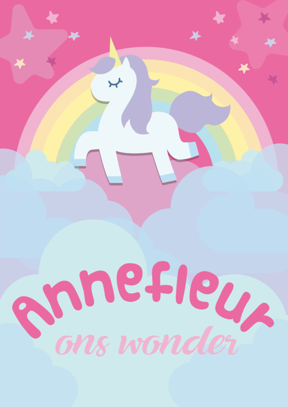 Poster met naam 'unicorn'