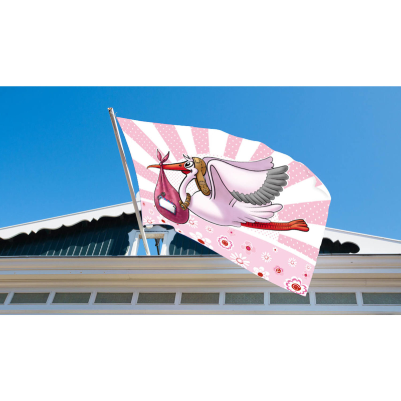 vlag  ooievaar meisje 60 x 90 cm vlaggenstok of raam