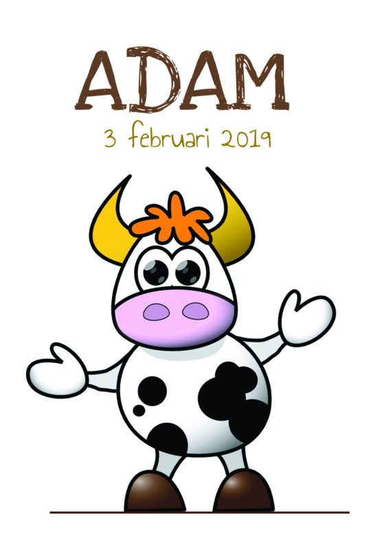 Poster met naam 'koe'