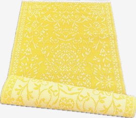 Plastic vloerkleed 90 x 180 cm Perzisch, geel/crème
