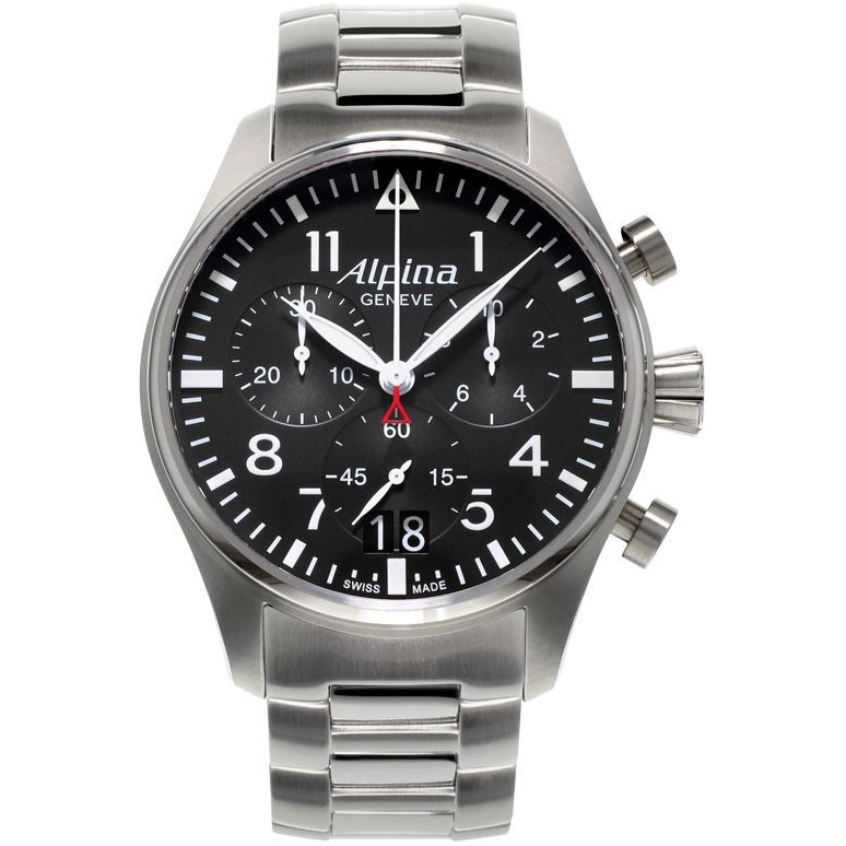 Alpina Startimer Pilot Big Date Chrono Swiss Made Quartz Horloge 44mm