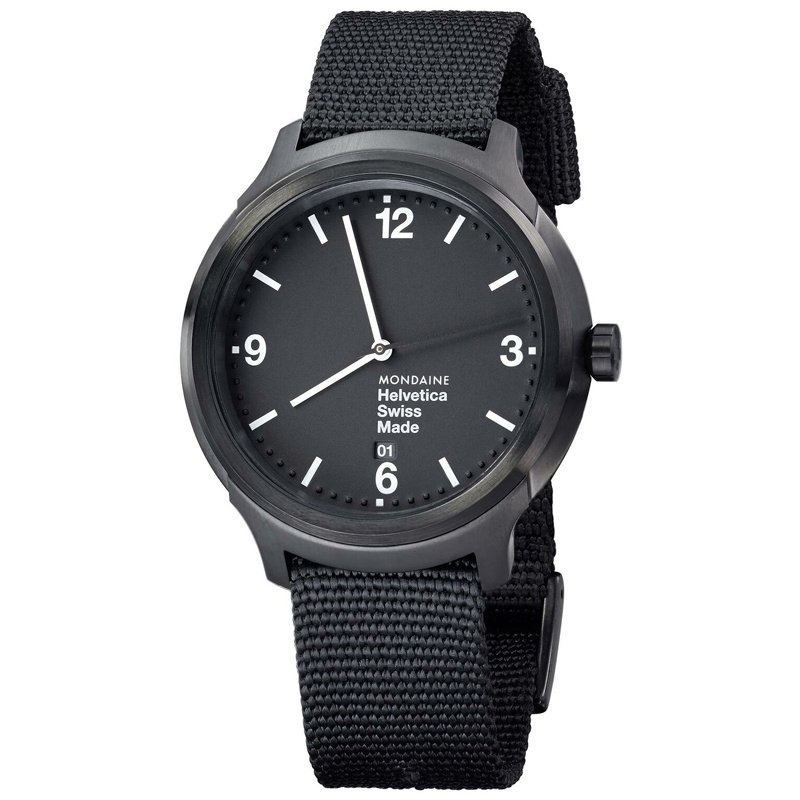 Mondaine Helvetica No.1 Bold NATO Horloge 43 mm