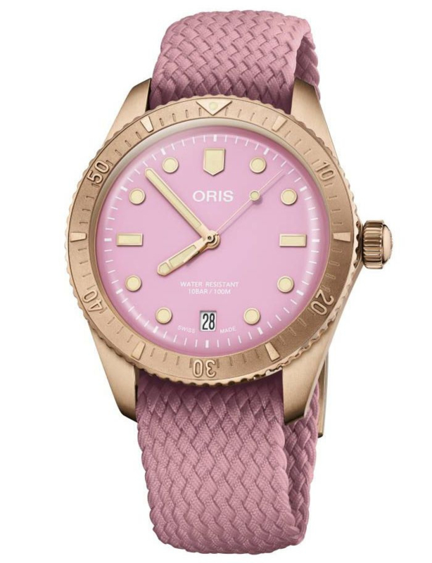 Oris Divers Sixty-Five Cotton Candy Bronze Pink Unisex Horloge 38mm