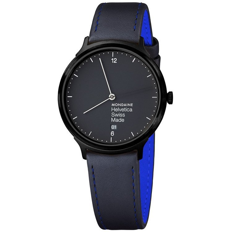 Mondaine Helvetica No1 New York Edition Blue Horloge 38 mm