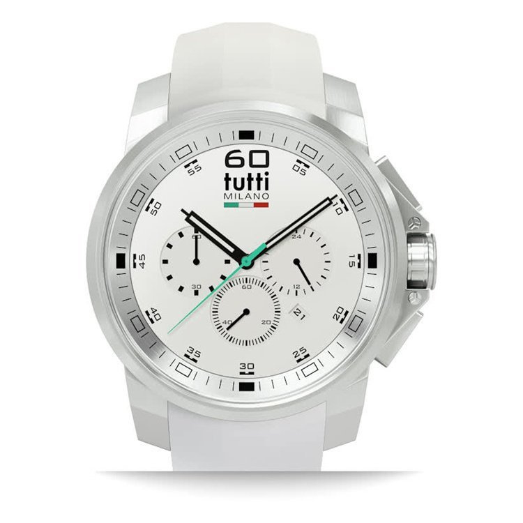 Tutti Milano Masso Chronograaf 44mm Staal/Wit