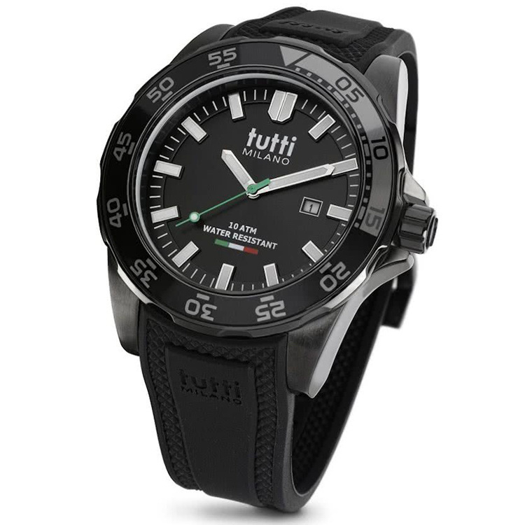 Tutti Milano Corallo XL Horloge Zwart 48mm