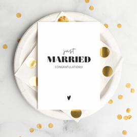 Kaart | Just married | 5 stuks