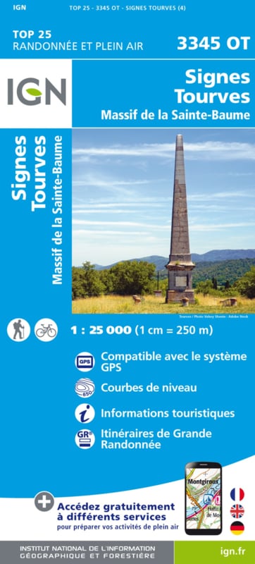 Wandelkaart Signes, Tourves, Nans-les-Pins, La Roquebrussanne, Plan-d`Aups | IGN 3345OT - IGN 3345 OT | ISBN 9782758552284