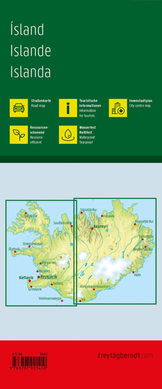 Wegenkaart IJsland - Island | 1:400.000 | Freytag & Berndt | ISBN 9783707921410