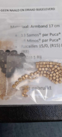 Armband Rita. ®ParPucaBeads®  Pakketje Zwart met Goud