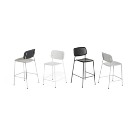 Soft Edge 95 Barkruk met rugleuning - HAY