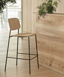 Soft Edge 90 Barkruk met rugleuning - HAY