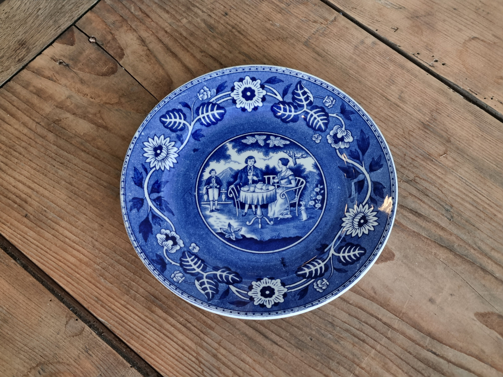 Tea Drinker blauw Societe Ceramique ontbijtbordje 20 cm