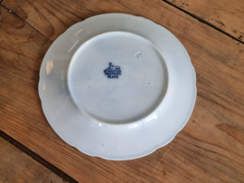 Petrus Regout decor Plata donkerblauw plat dinerbord 23,5 cm (vogel onderaan)