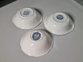 Engels blauw Set 3x mix & match hoge ronde schaal